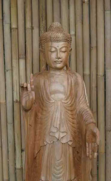 Product image of the product “Standing buddha made from suar wood, 150cm Height ”